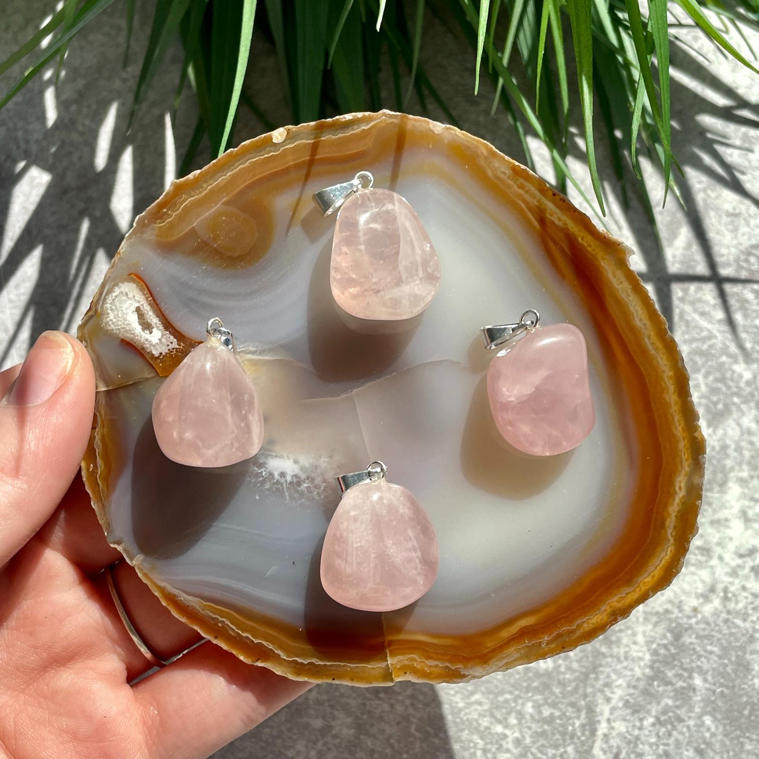 Tumbled Mini Pendant - Rose Quartz Tumbled Mini Pendant - Rose Quartz